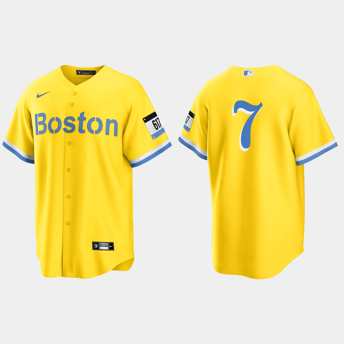 Men's Boston Red Sox #7 Dom DiMaggio Gold MLB 2021 City Connect Stitched Jersey Men's Boston Red Sox #7 Dom DiMaggio Gold MLB 2021 City Connect Stitched Jersey